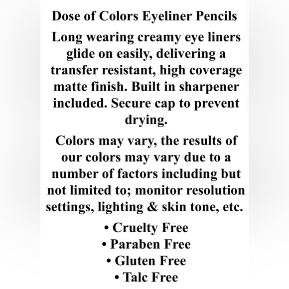 NIB Dose of Colors Eyeliner Pencil Full Size in Loyal - Med Brown - Picture 6 of 13